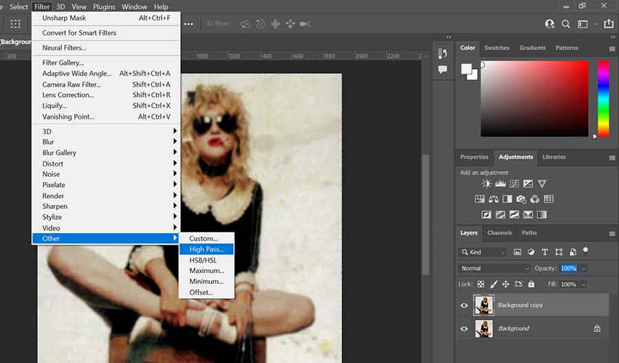Adding a Soft Light overlay to an image in Photoshop